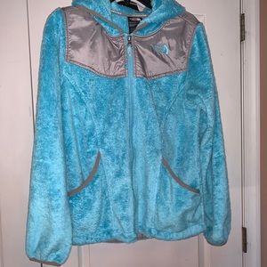 blue north face jacket